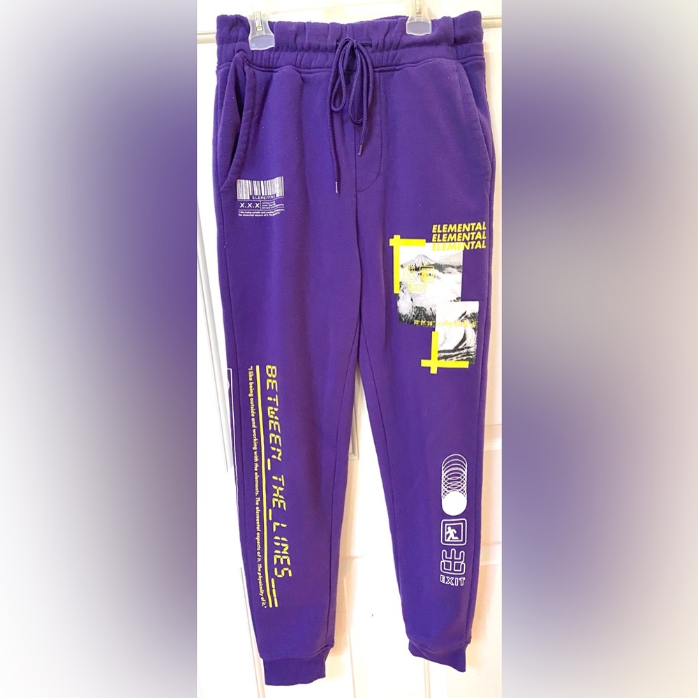 Rue21 purple/ yellow sweatpants size Small